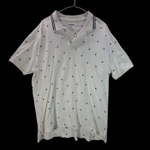 Express White Polo with Navy Anchors NWOT Size XL